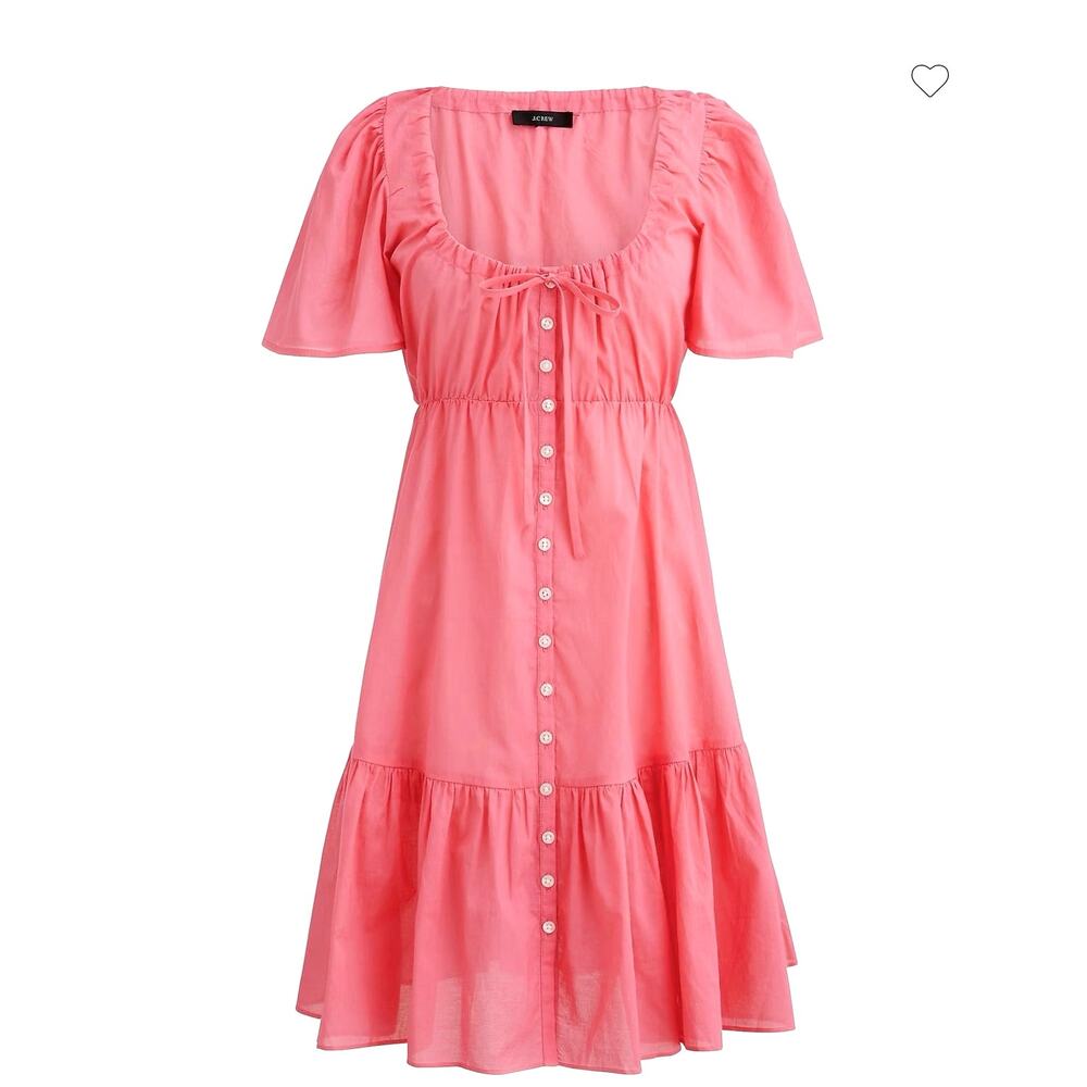 J. Crew Cotton voile tiered button-up beach dress size medium coquette cottage